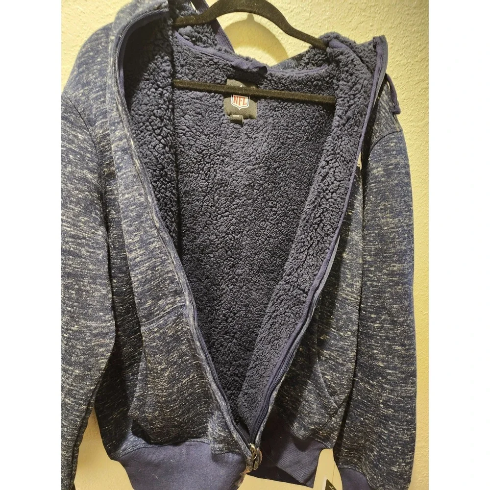 NFL Team Apparel Denver Broncos Blue Fleece lines Full Zip Hoodie Mens XL - Picture 8 of 8